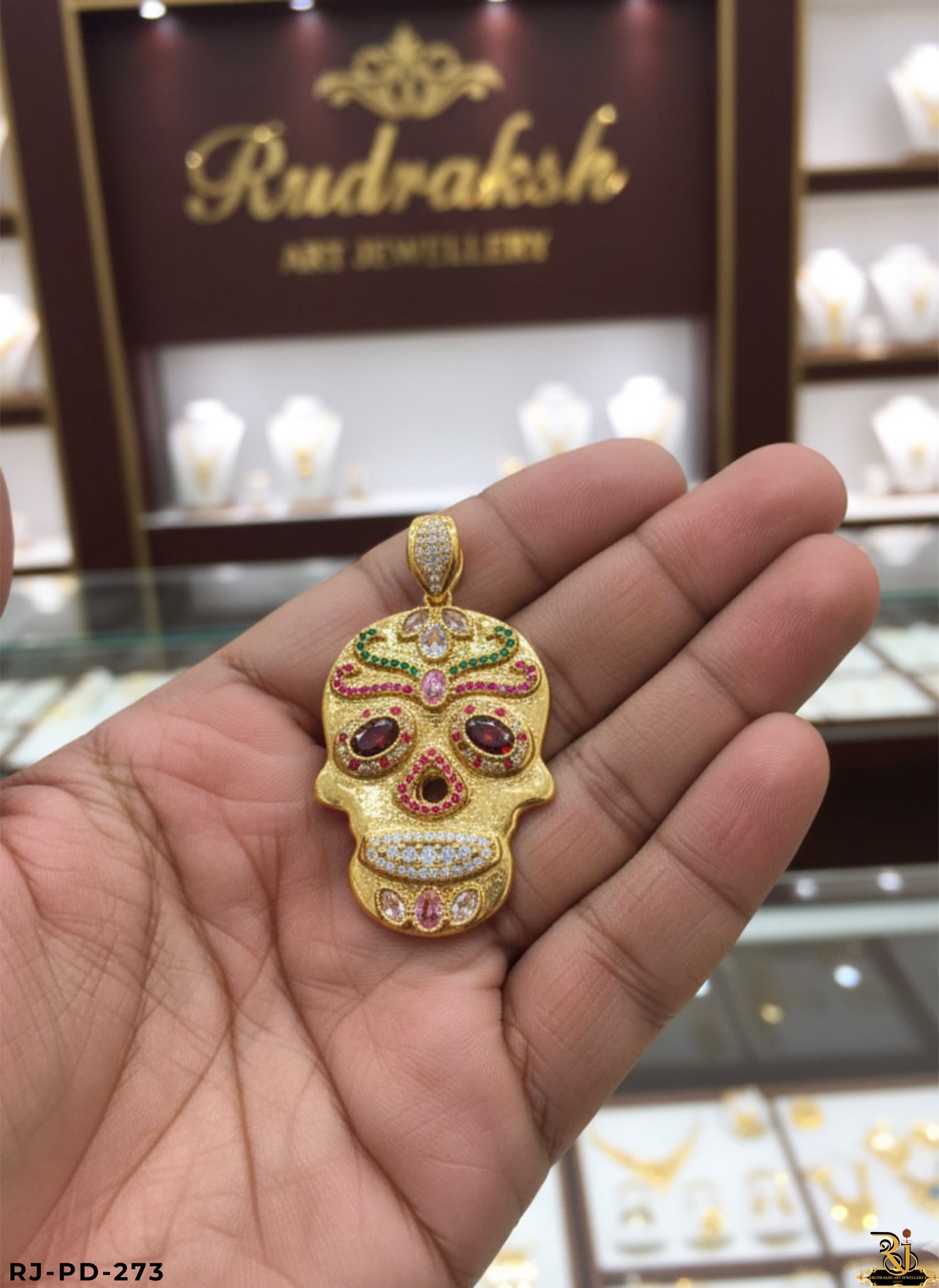 Signature Sparkle Diamond Skull Hip Hop Pendant For Men's-PD-273