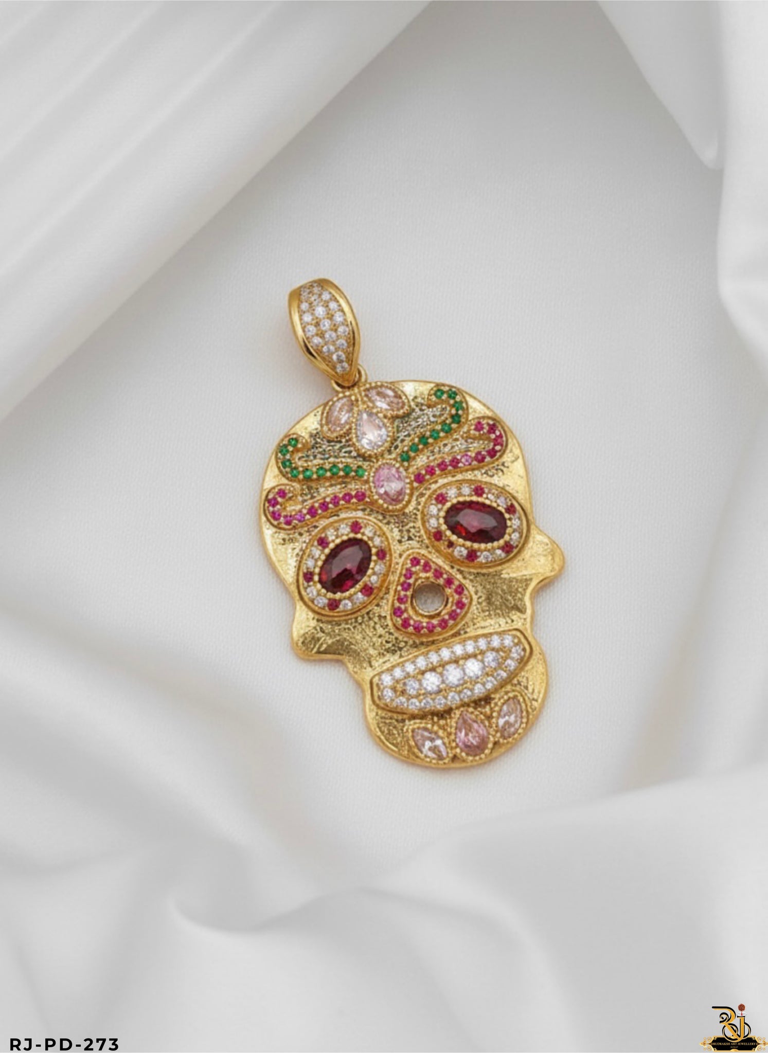 Signature Sparkle Diamond Skull Hip Hop Pendant For Men's-PD-273