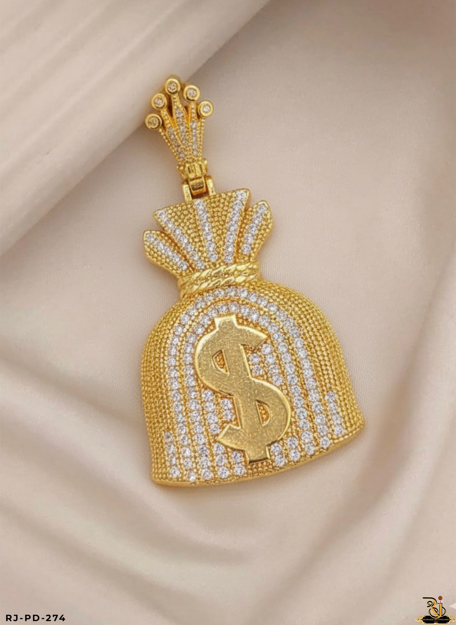 Flow & Shining Diamond Hip Hop Dollar Pendant For Men's-PD-274