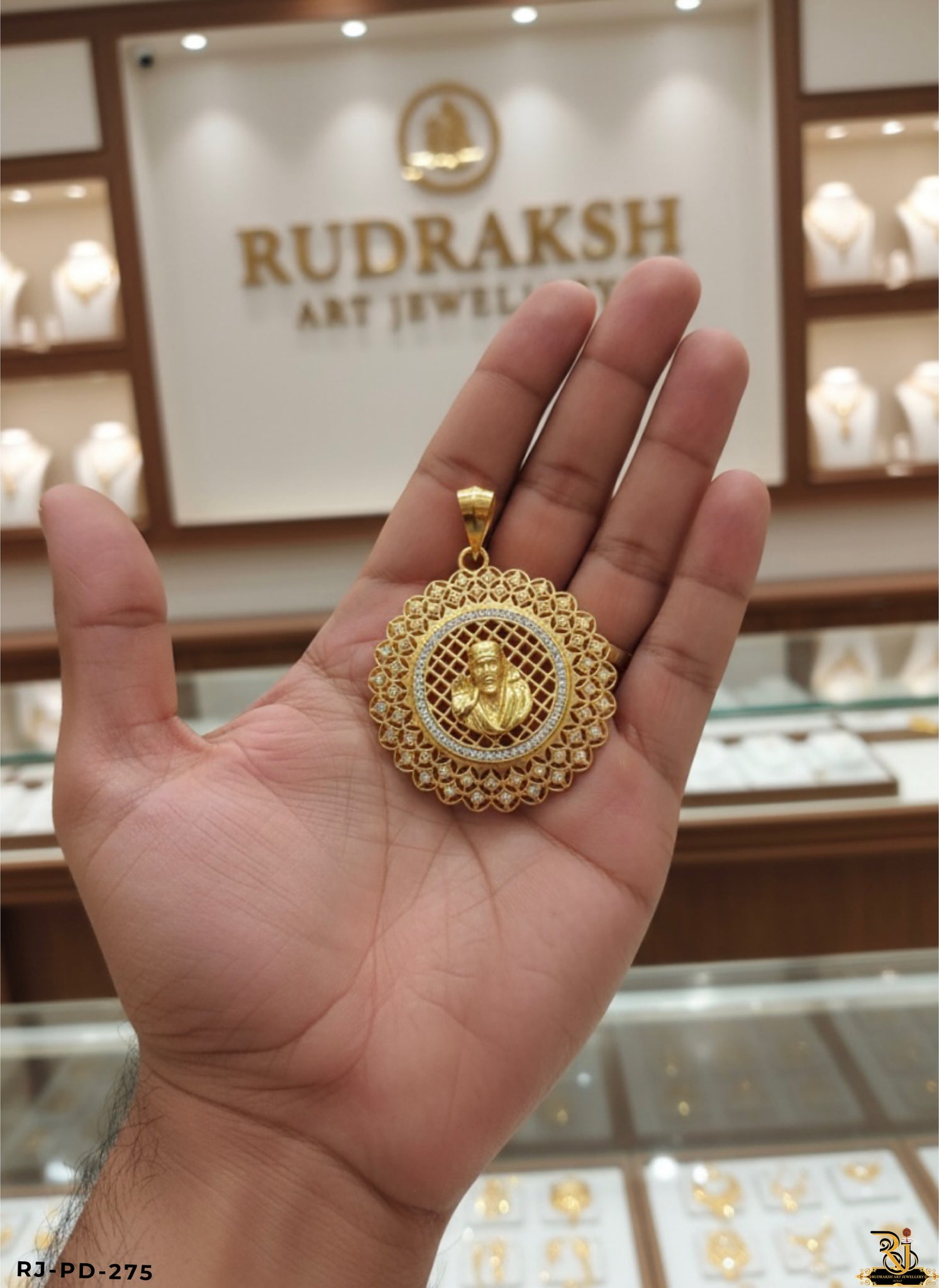 Religious and Elegant Diamond Sai Baba Pendant For Men's-PD-275