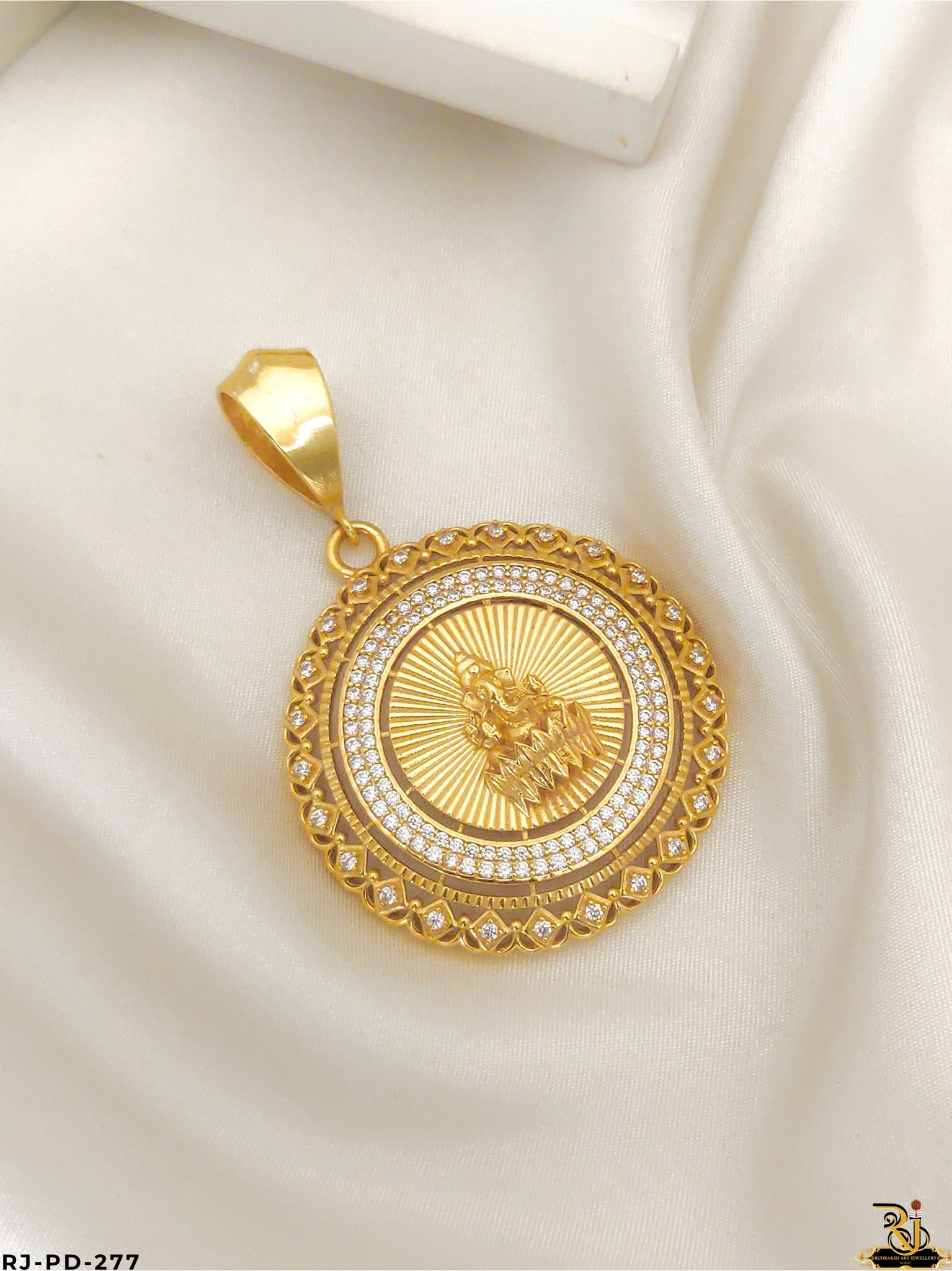 Spiritual and Attractive Diamond Ganpati Bappa Pendant For Men's-PD-277