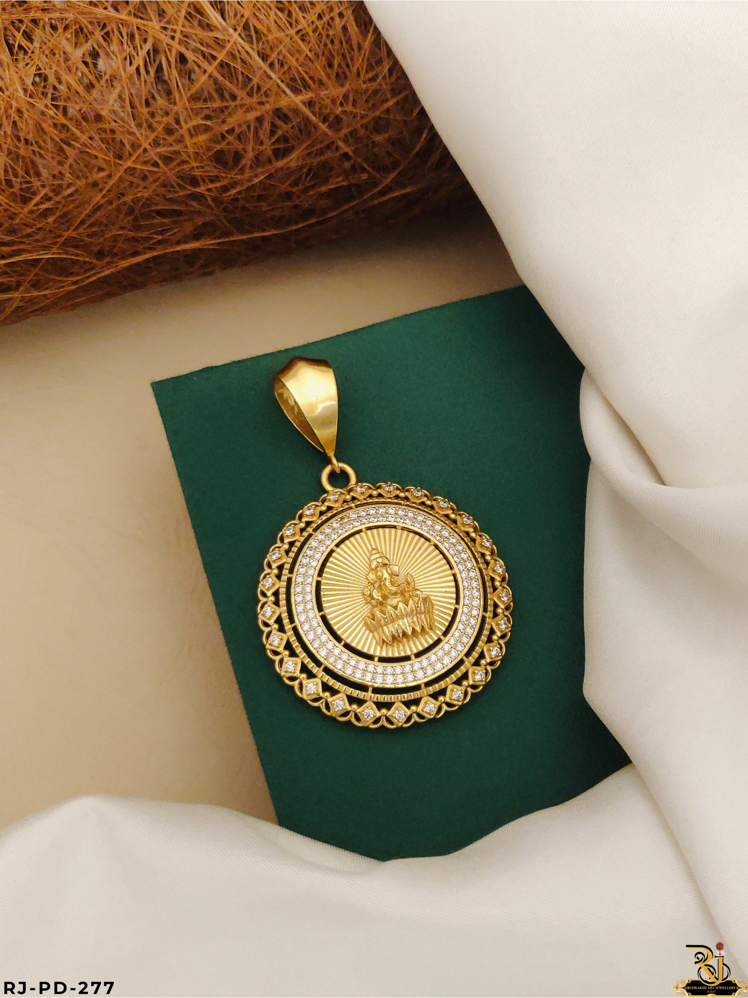 Spiritual and Attractive Diamond Ganpati Bappa Pendant For Men's-PD-277