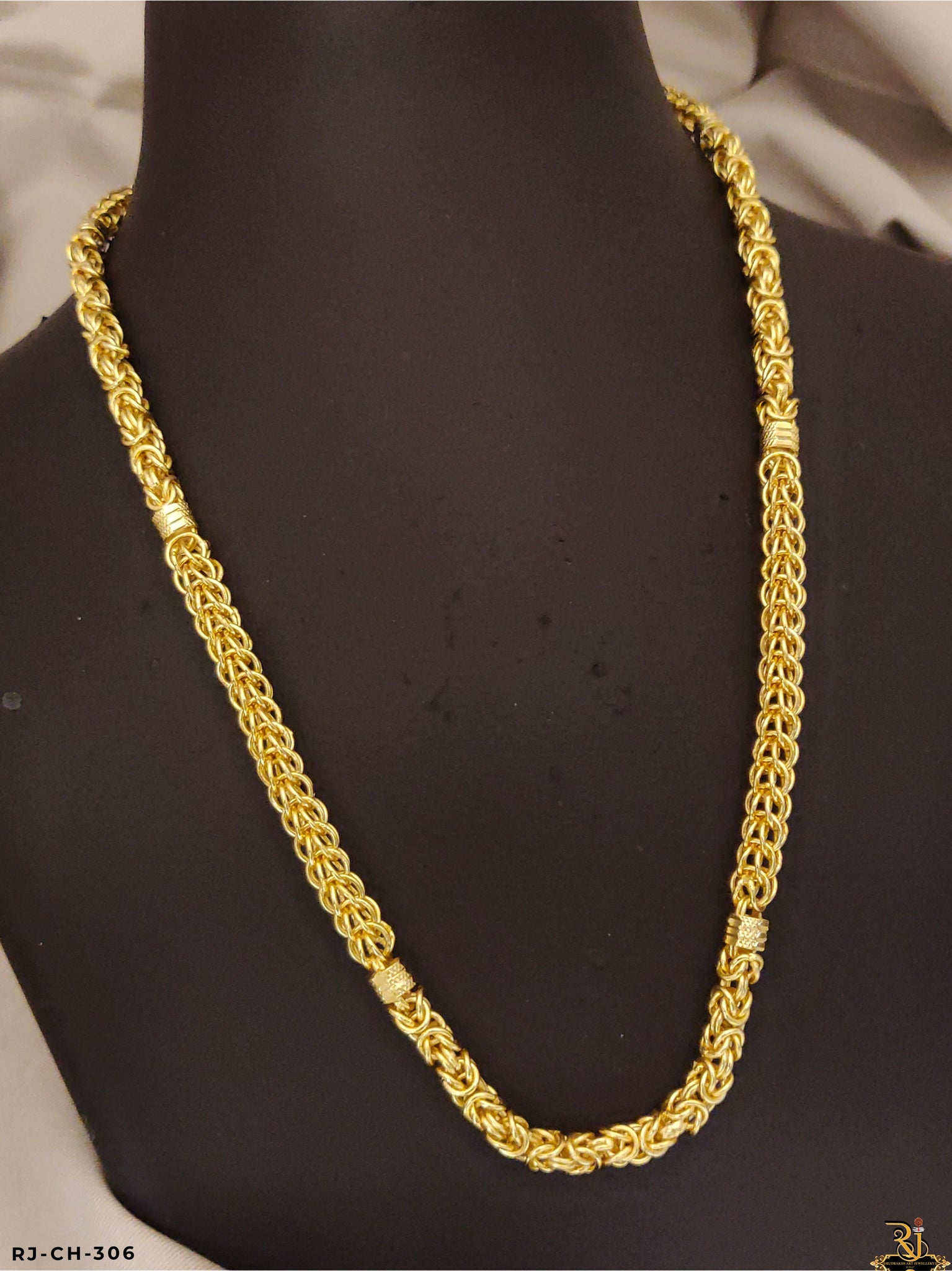 Mesmerizing Kadi Design Gold Plated Chain For Men's-CH-306