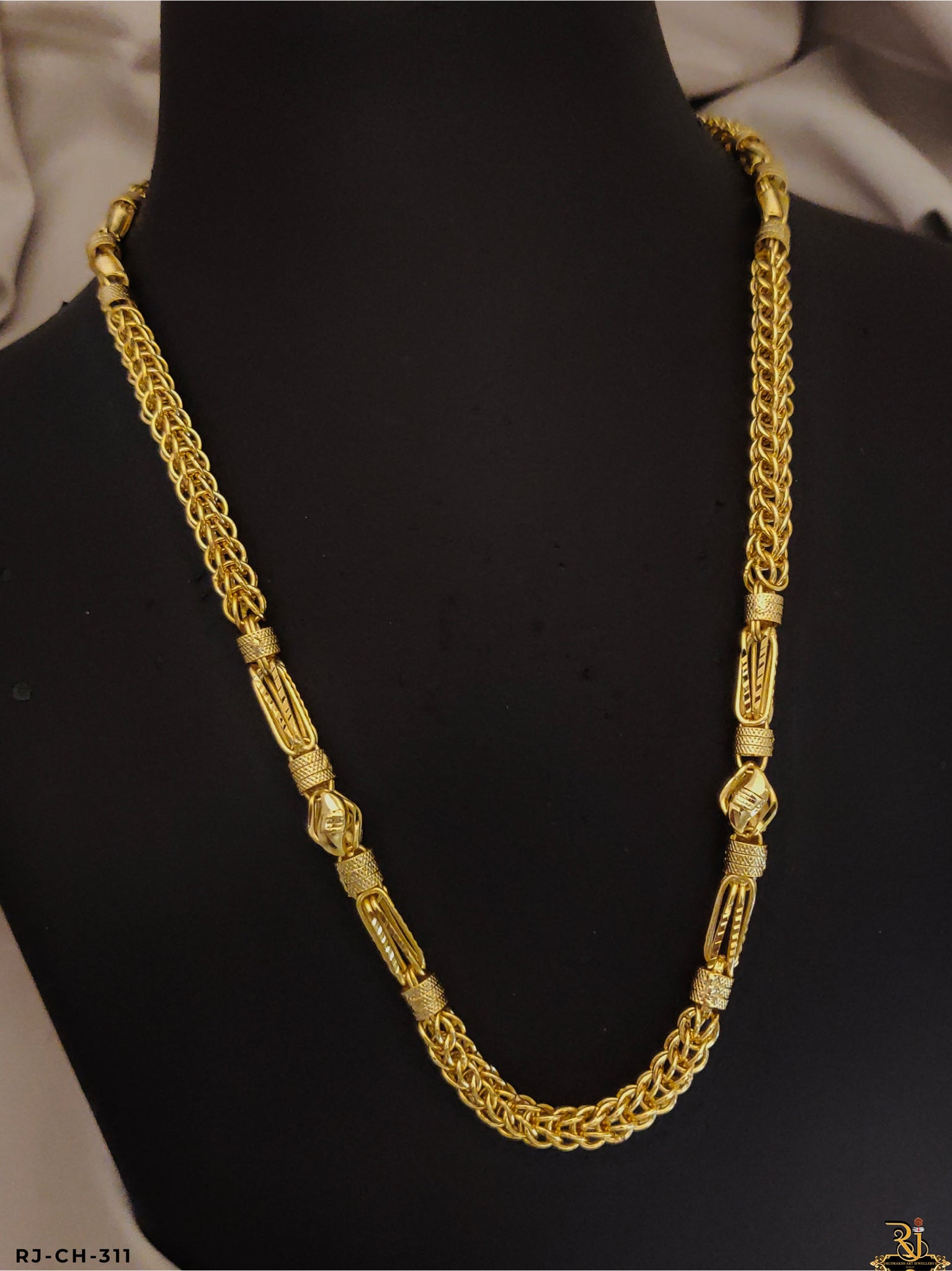 Superior and Elegant Kadi Design Gold Plated Chain For Men's-CH-311