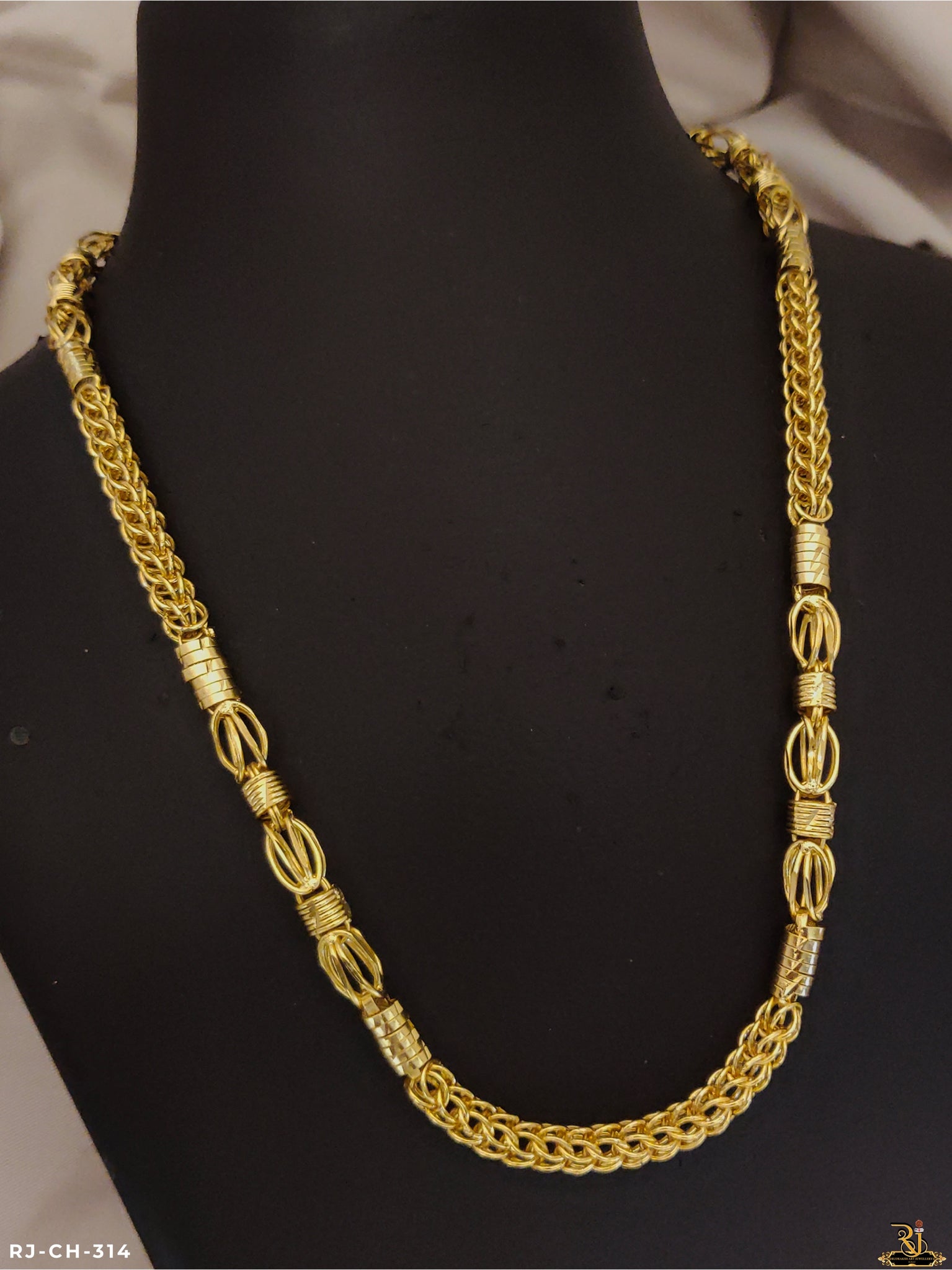 Exclusive and Attractive Gold Plated Kadi Design Chain For Men's-CH-314