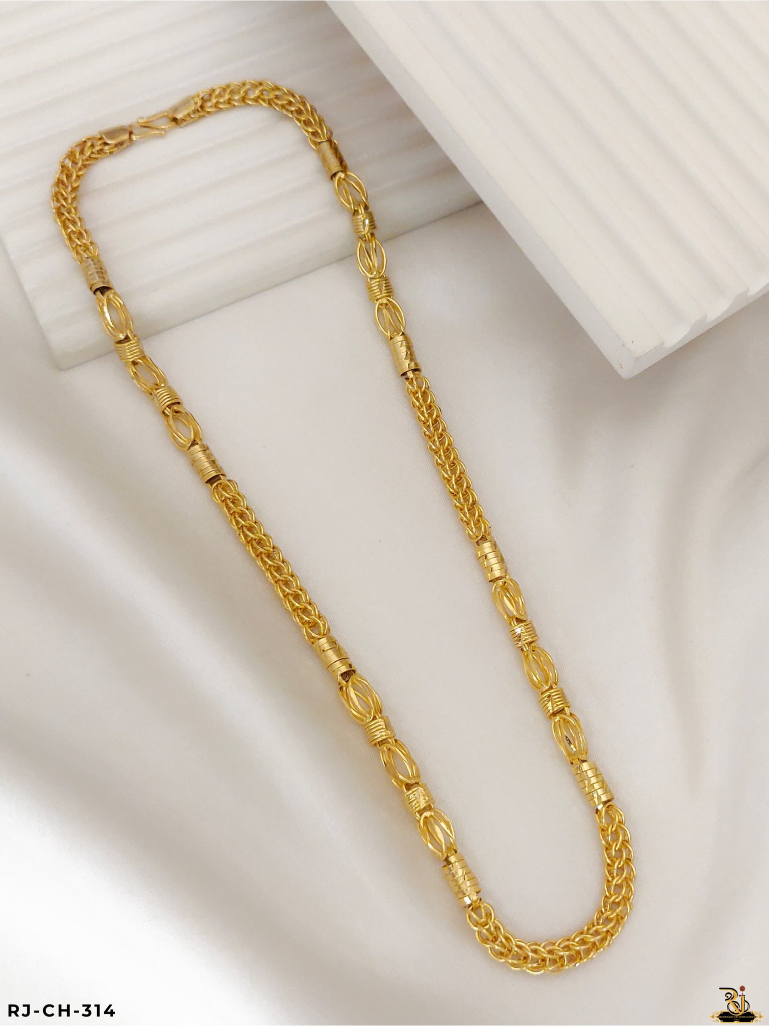 Exclusive and Attractive Gold Plated Kadi Design Chain For Men's-CH-314
