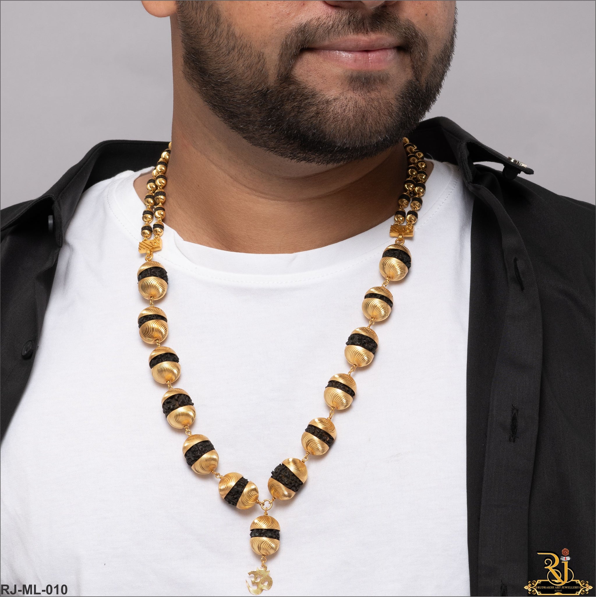 Line with Big Mukhi Rudraksh Mala for Men RJ-ML-010 – Rudraksh