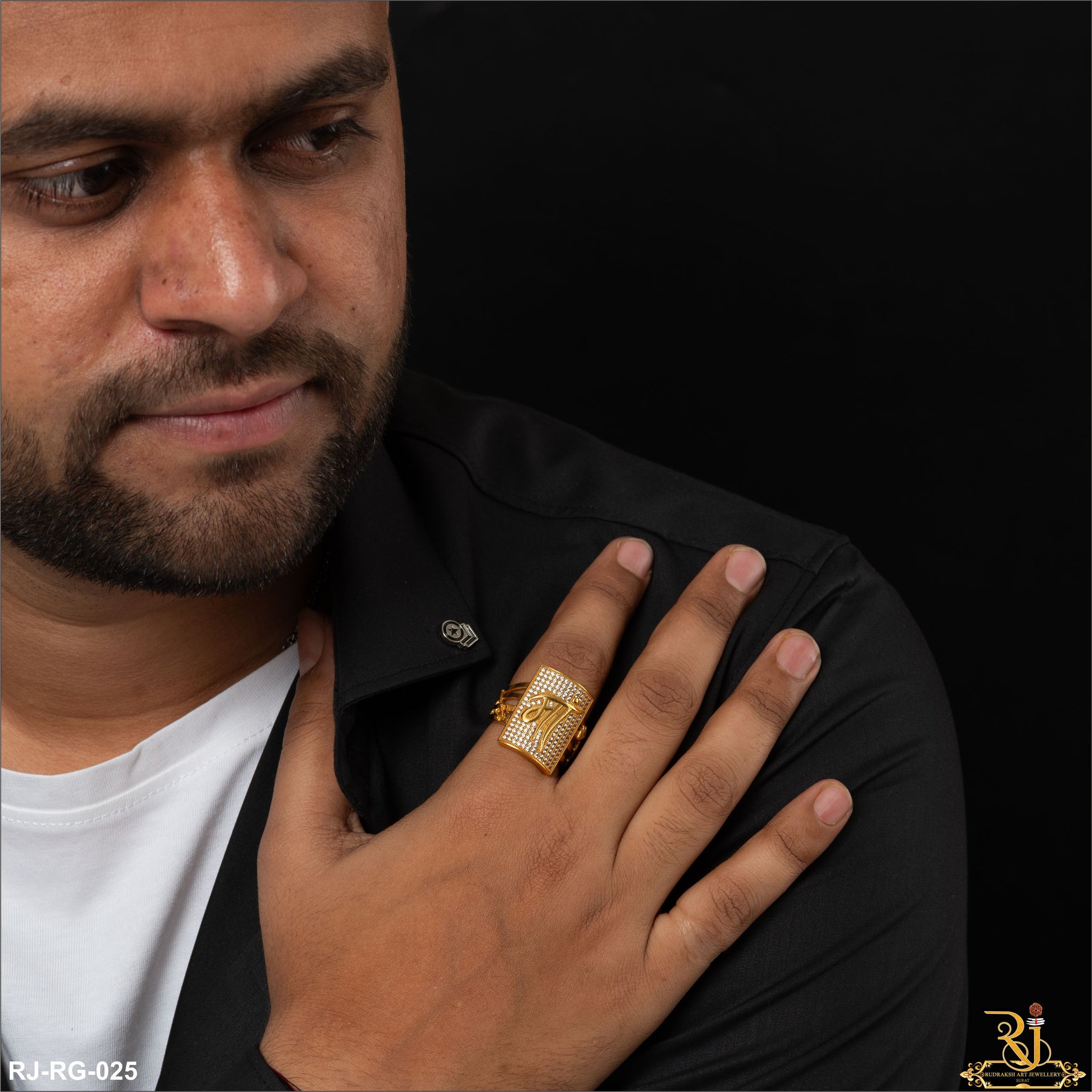 Exclusive Maa Logo with Diamond Ring for Men RG-025