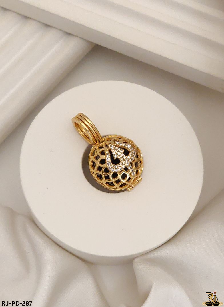 Divine Diamond Trishul Symbol Openable pendant  For Men's-PD-287