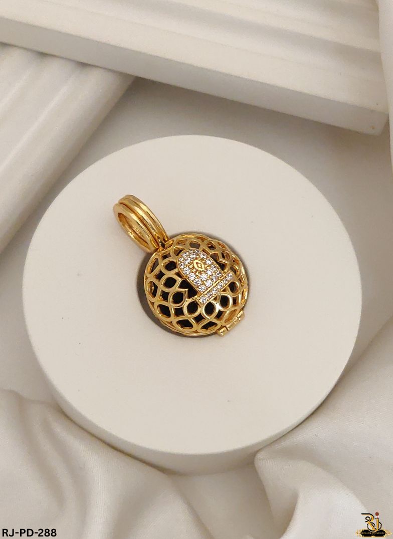 Elegant Gold Diamond Shivling Openable Pendant For Men's-pd-288