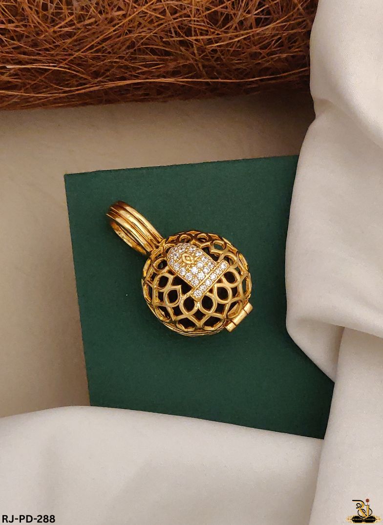 Elegant Gold Diamond Shivling Openable Pendant For Men's-pd-288