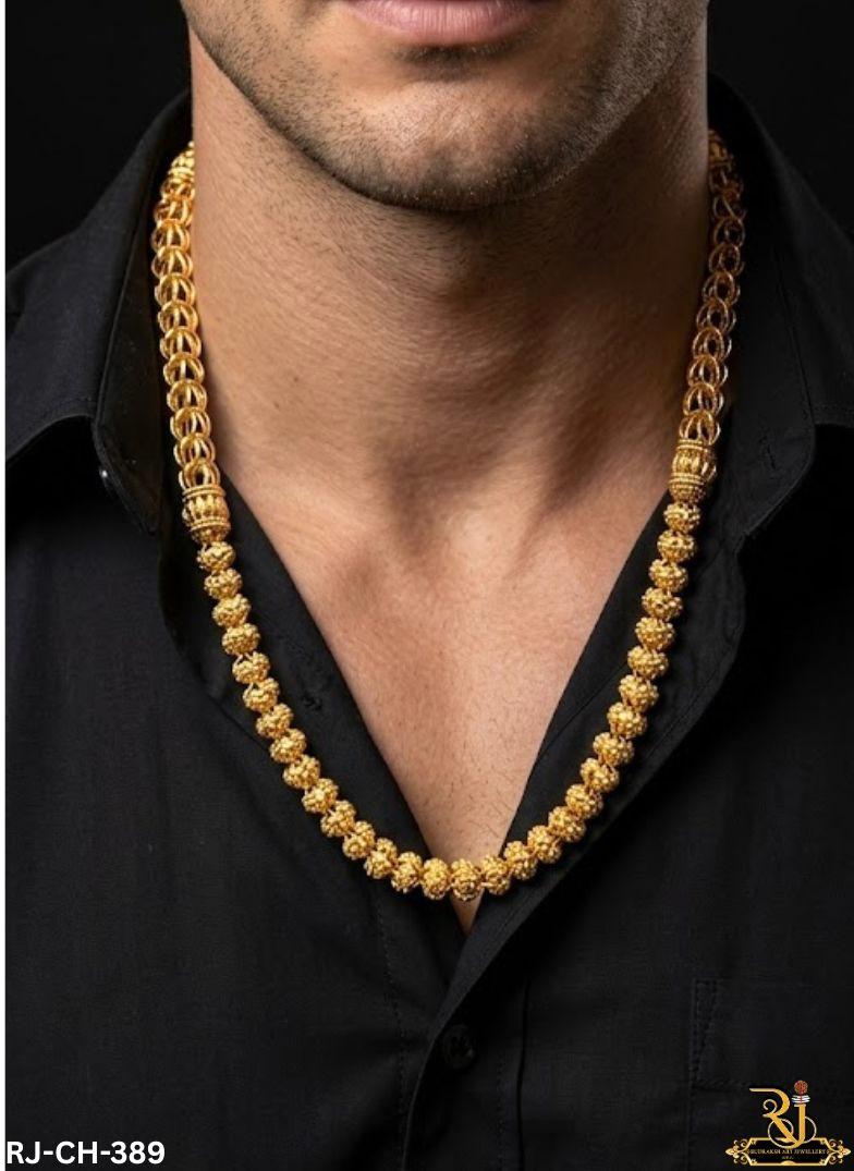 Kadi Design Luxurious Kadi With Flower Design Gold Plated Chain For Men's-CH-389 ...