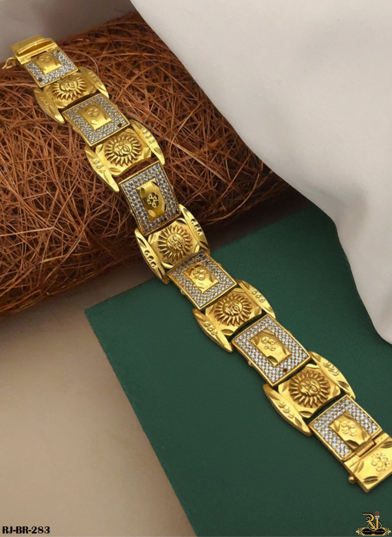 Significant Attention Seeker Diamond Sunface Logo Bracelet for men's-BR-283