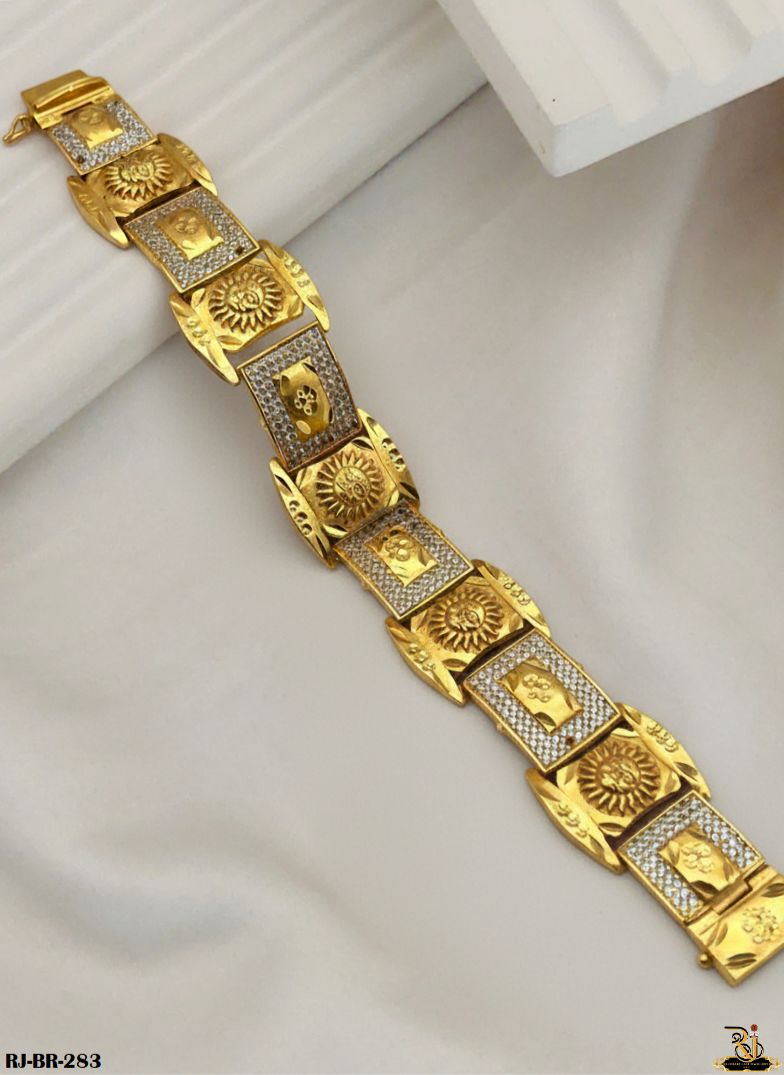Significant Attention Seeker Diamond Sunface Logo Bracelet for men's-BR-283