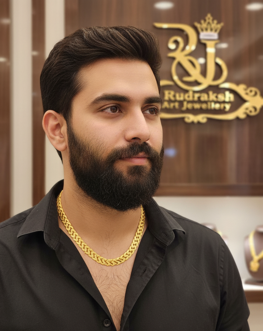 Iconic Shine Pokal Gold Plated Chain For Men's-CH-300