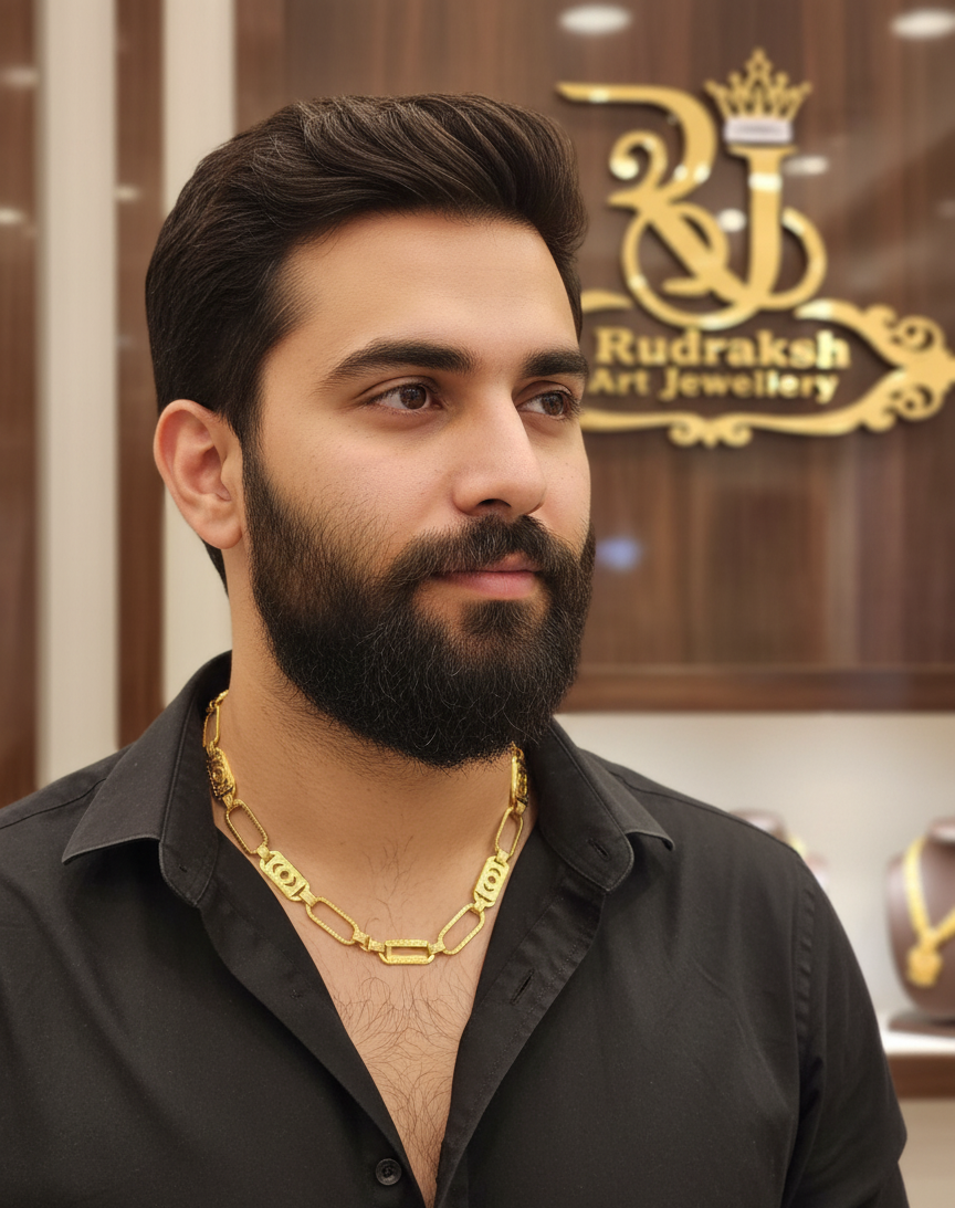 Infinite Shine CNC Gold Plated Chain For Men's-CH-302