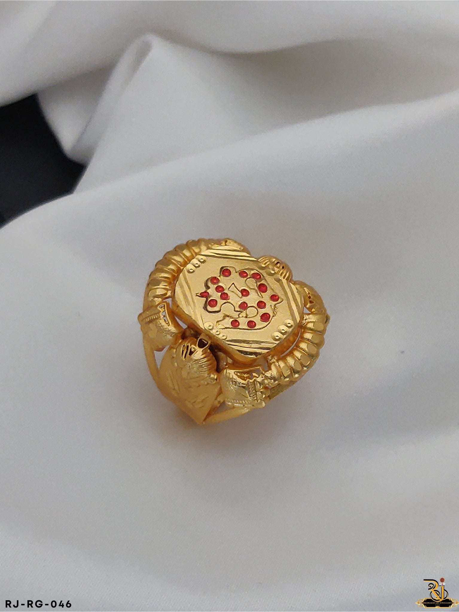 Rajwadi Om mina Gold Pleted Najrana Ring RG-046