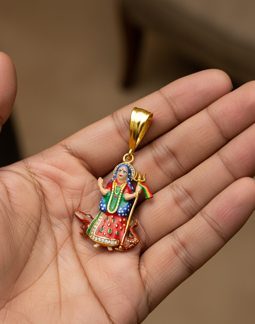 Classical Face Work Khodiyar Maa imported Mina Pendant RJ-PD-094
