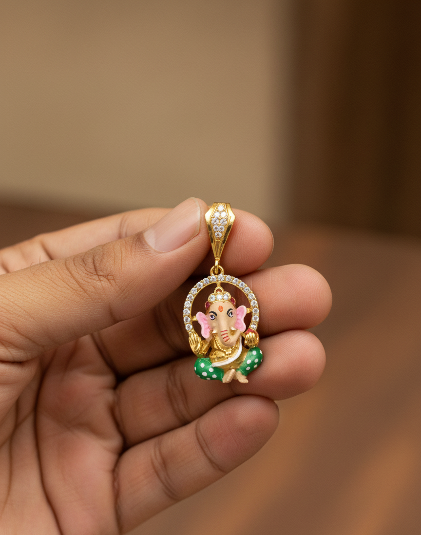 Exclusive Face Work Nice Mina Ganesh ji  Pendant PD-171