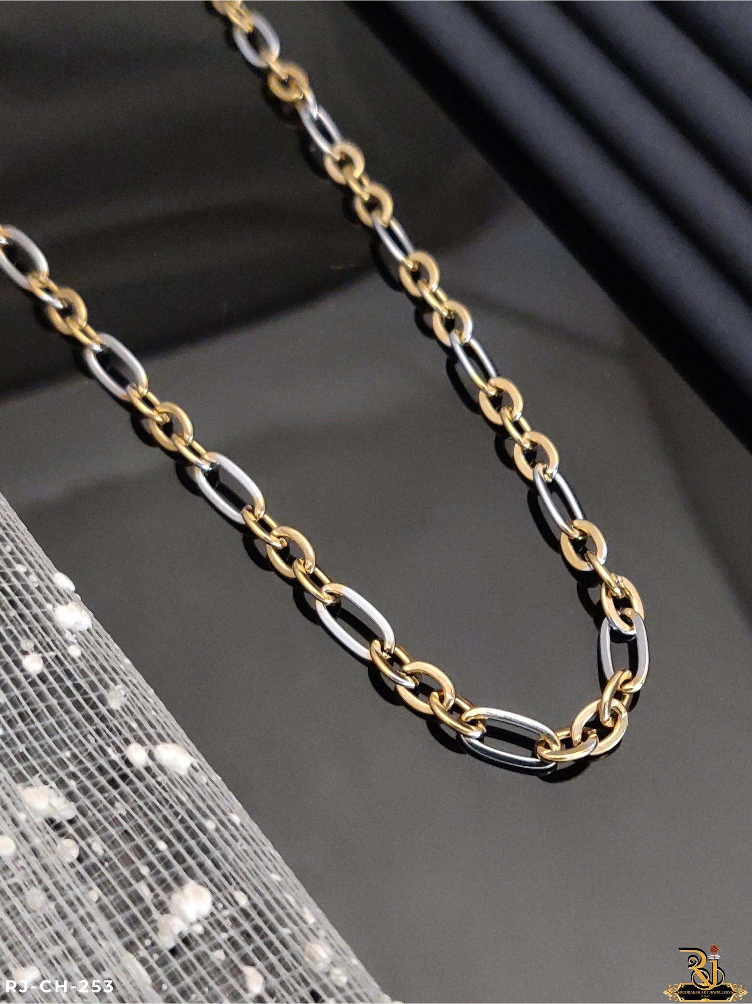 New standard steel design mens fashion dual tone Italian chain CH-253