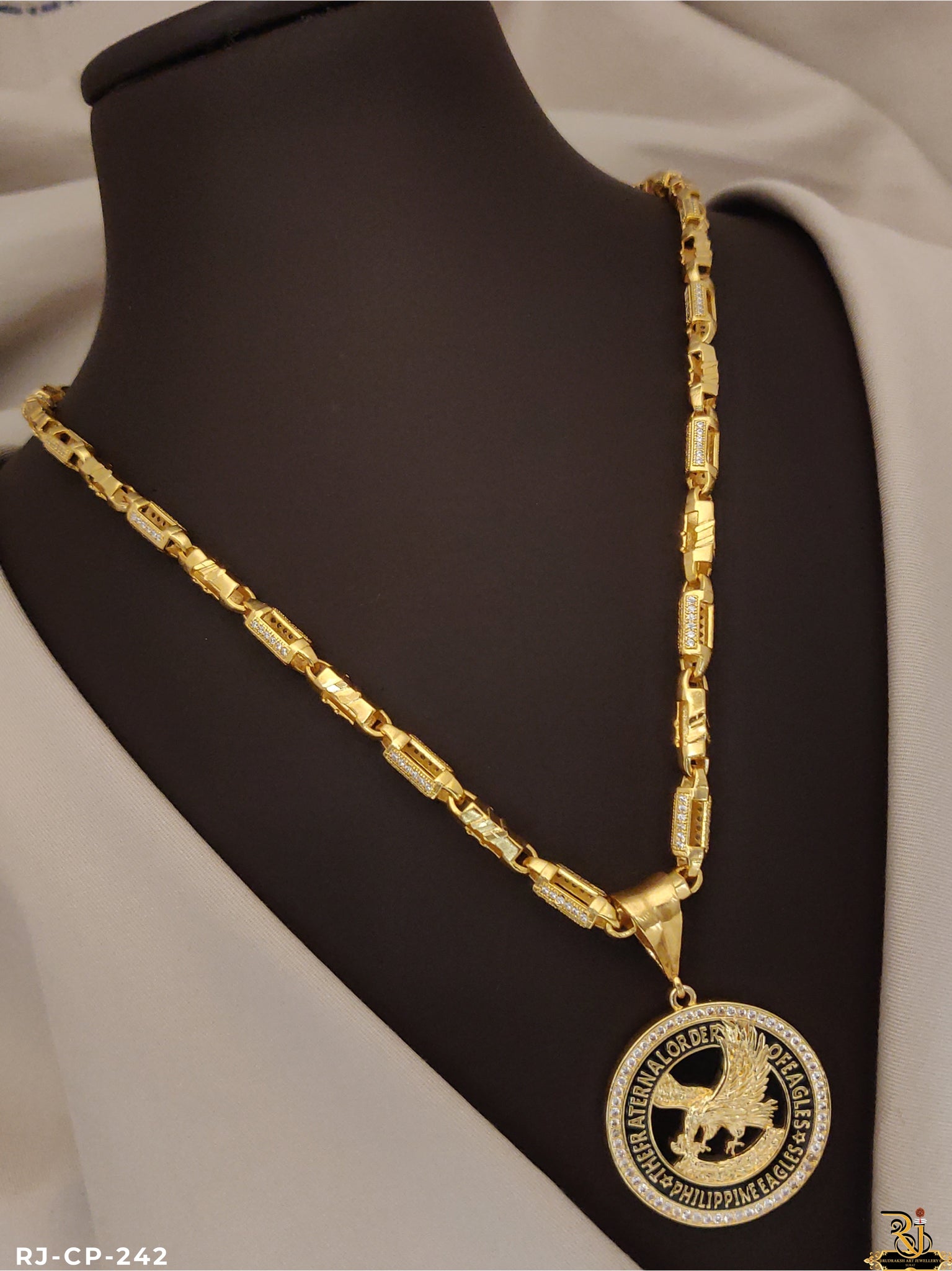 Imported design eagle logo pendant with diamond chain CP-242