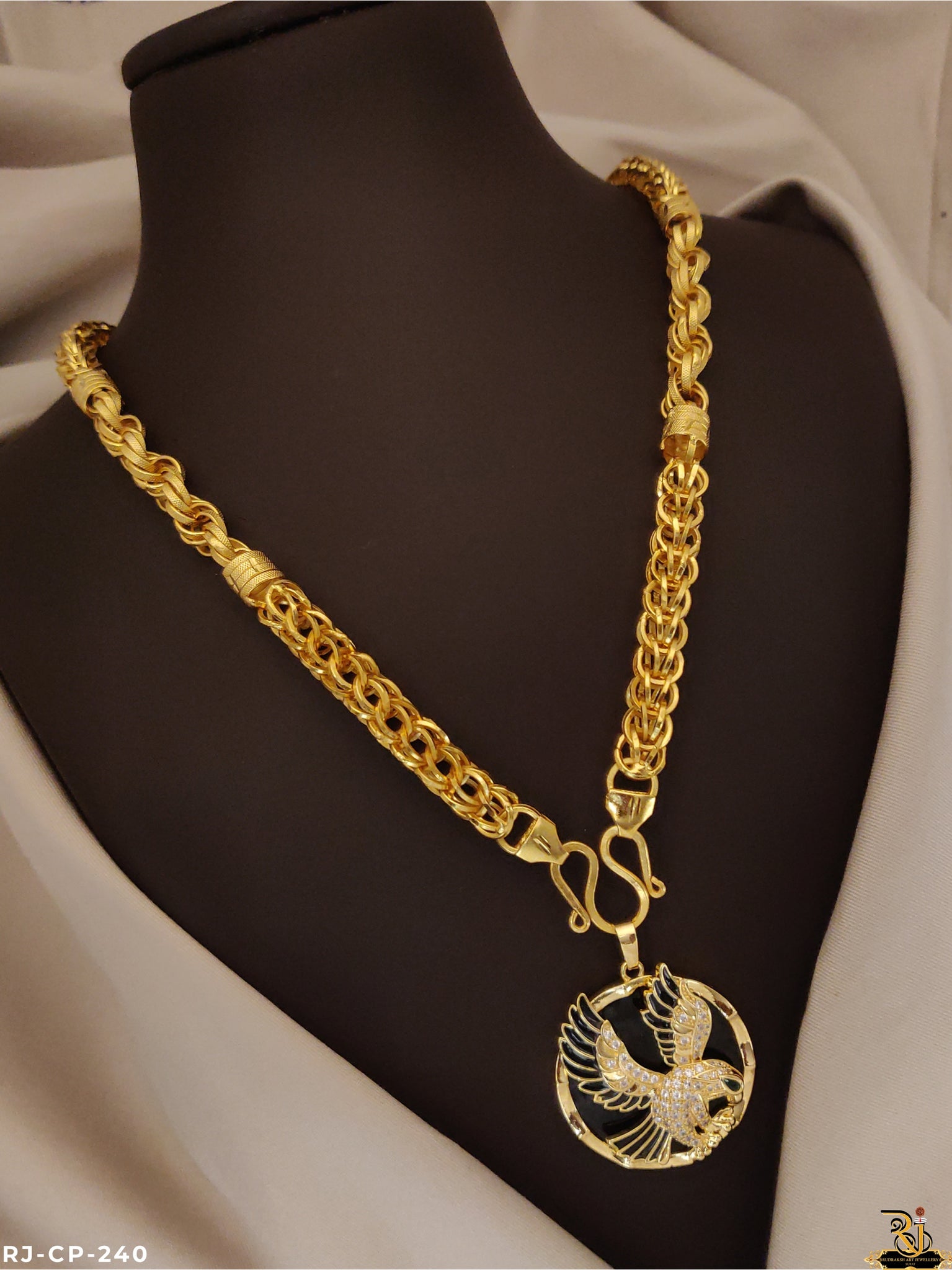 High quality finishing eagle logo with Indo design mens fashion chain with pendant CP-240