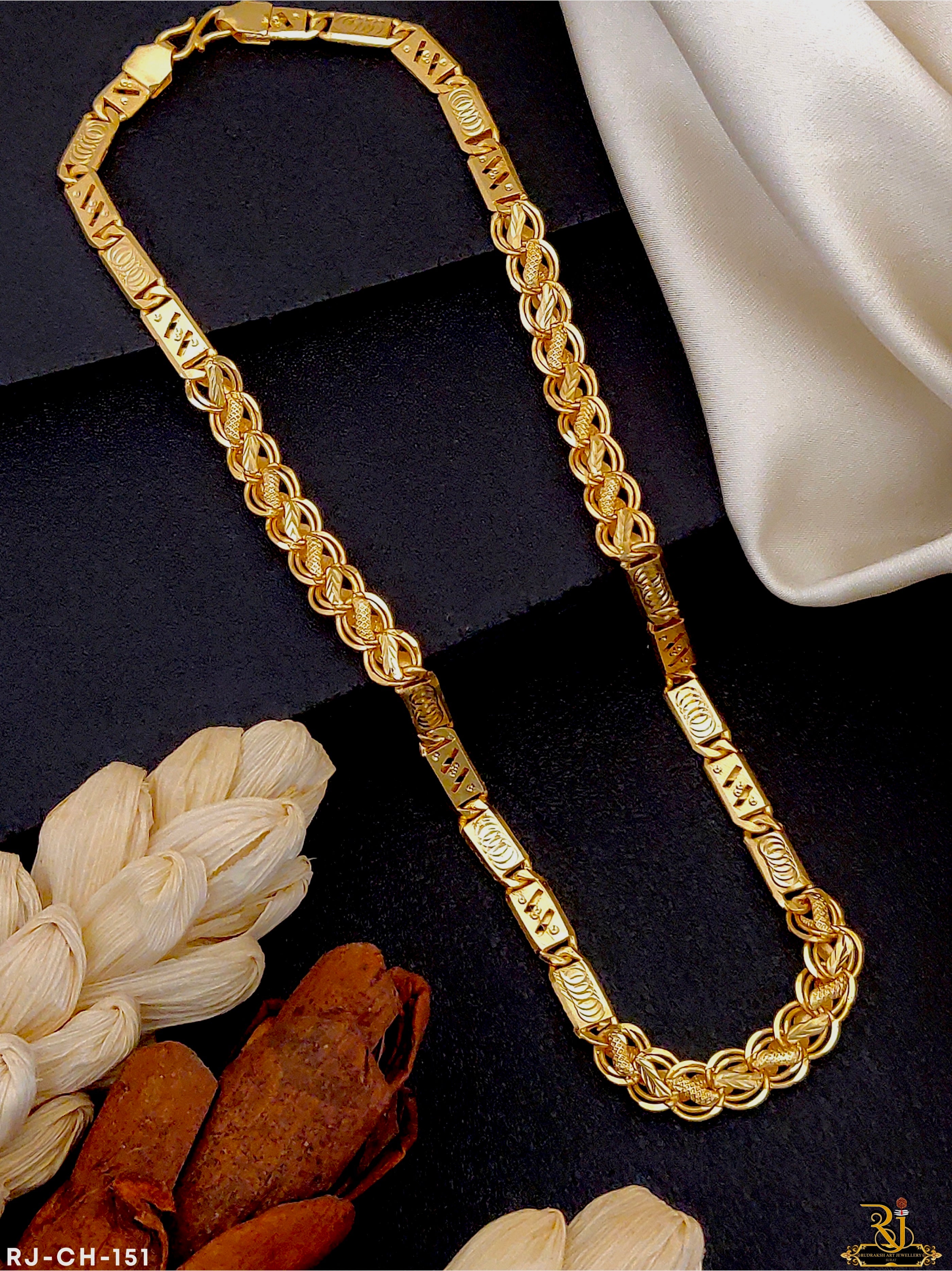 Stunning Biscuit Micro Gold Chain CH-151 – Rudraksh Art Jewellery