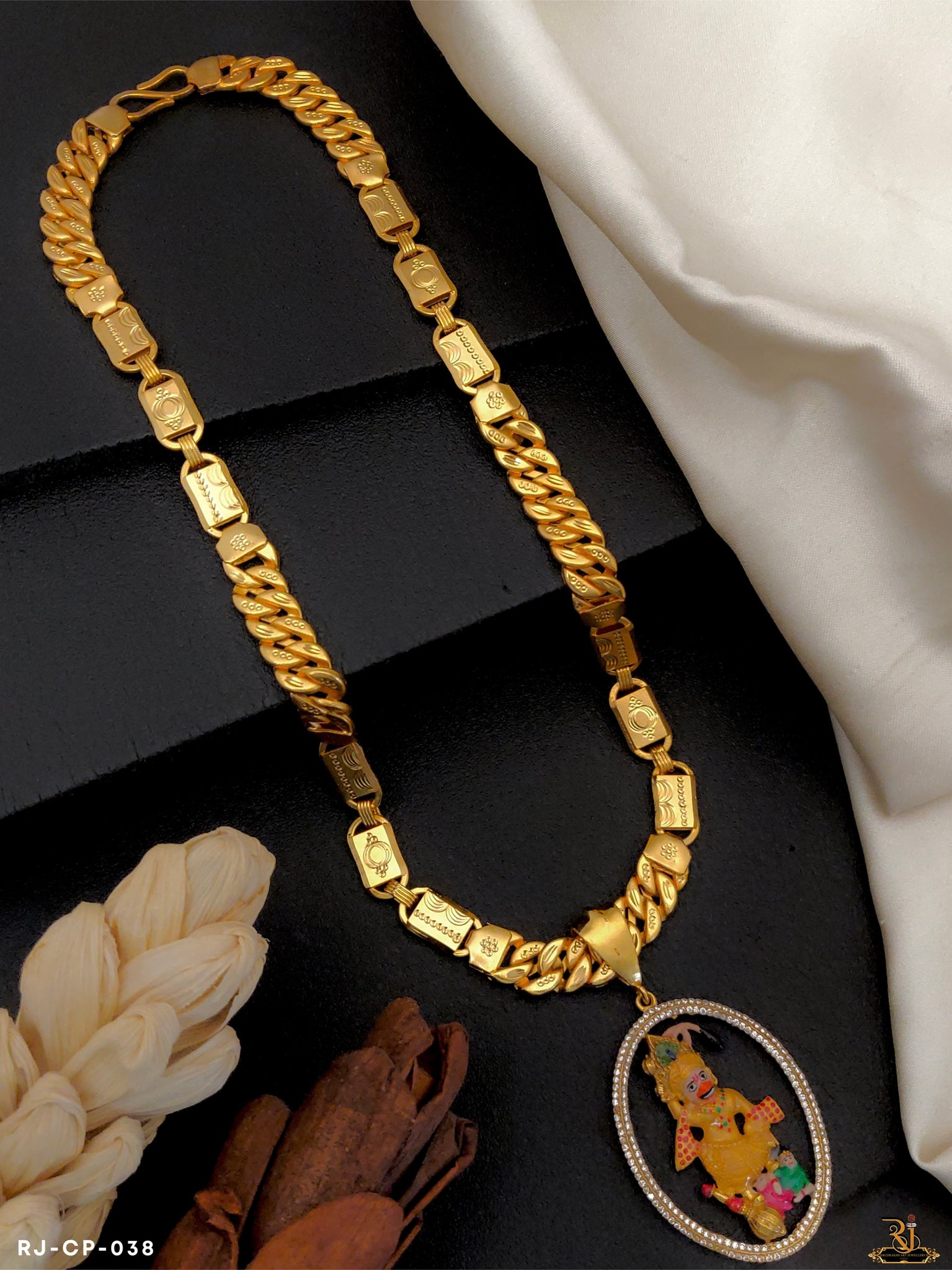 Classic Micro Gold Chain with Kastabhajan Pendant CP-038