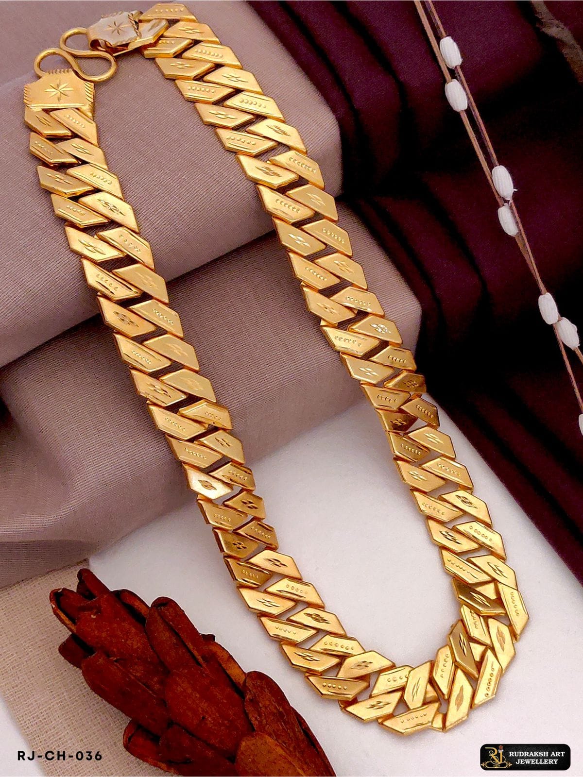 Modern Design Pokal Chain for Men Rudraksh Art Jewellery