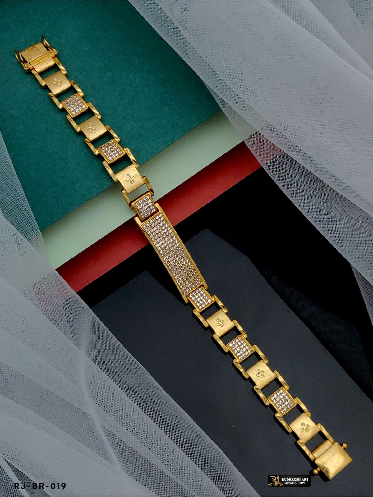 1 Gram Gold Plated with Diamond Excellent Design Bracelet for Men - St –  Soni Fashion®