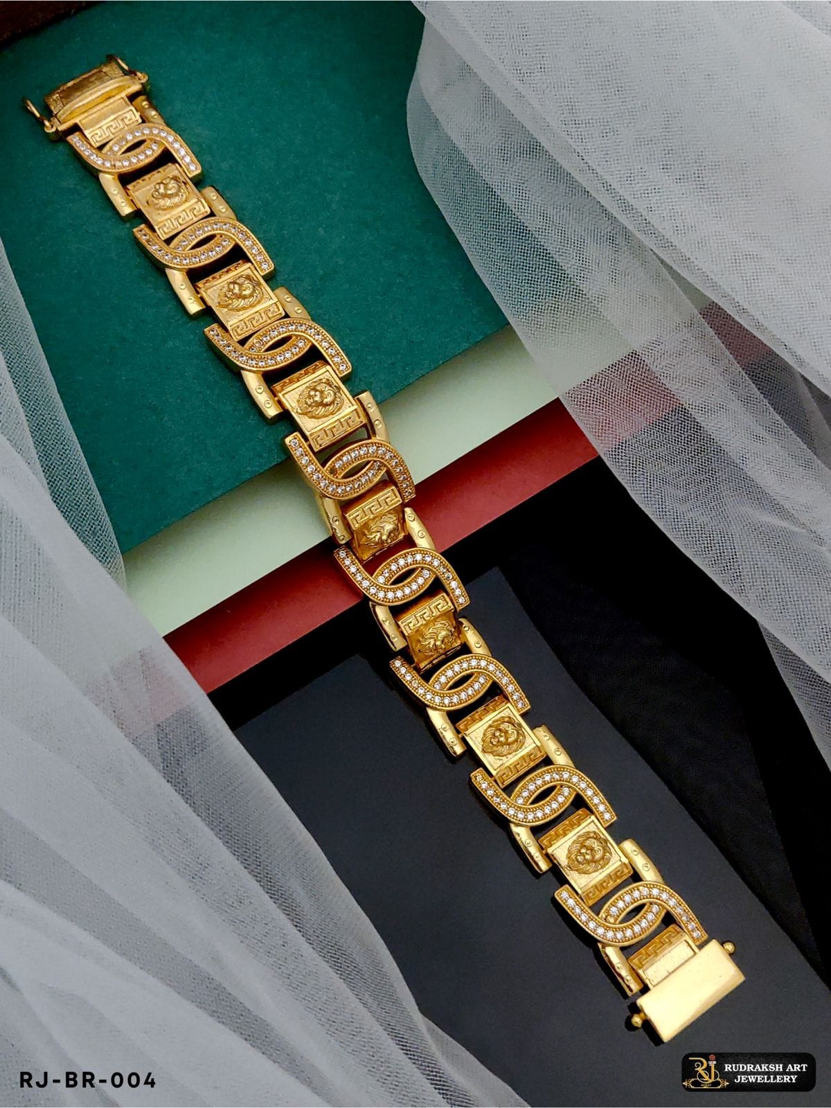 High Quality Lion Diamond Bracelet-01 for Men Rudraksh Art Jewellery