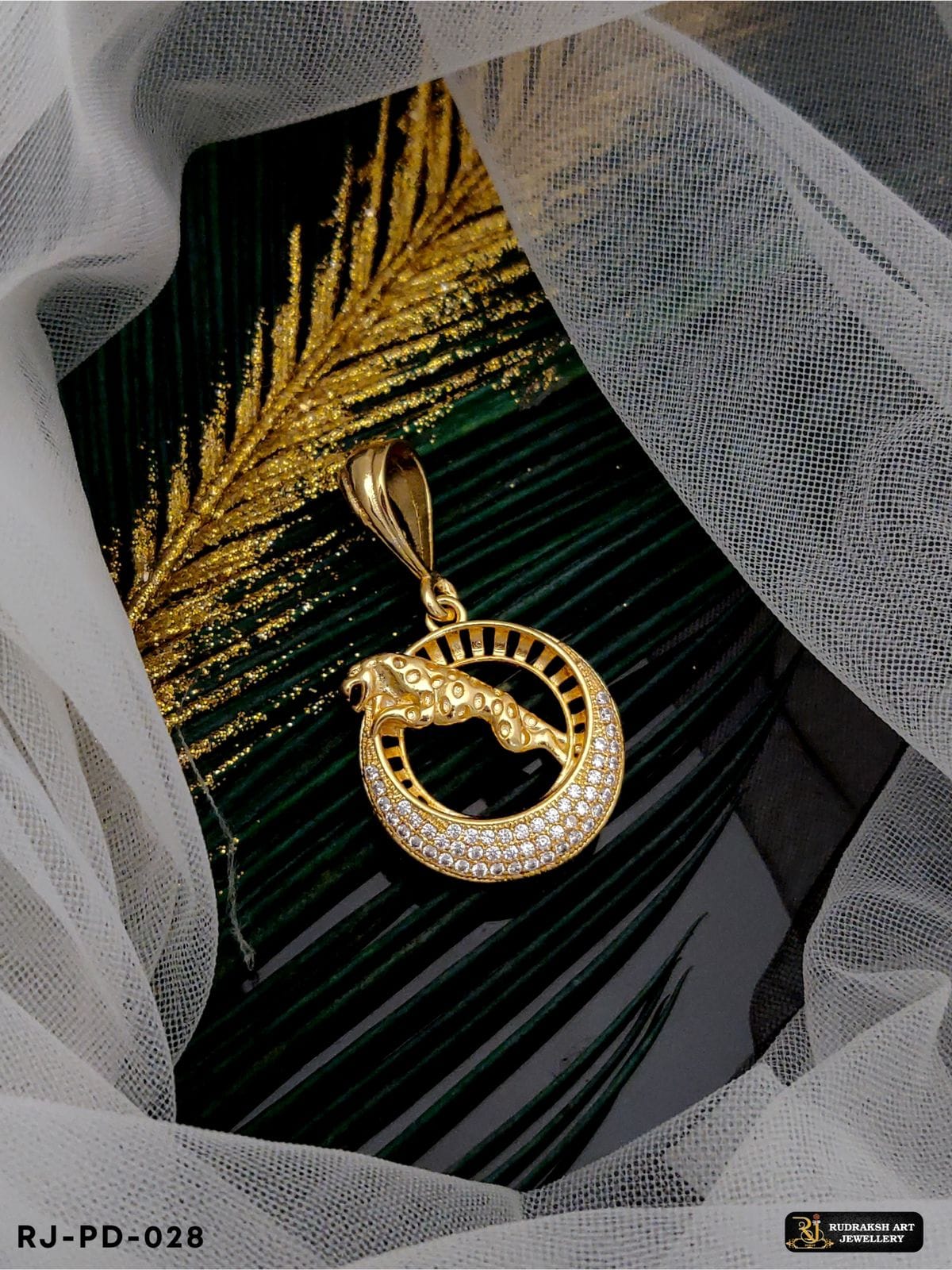 Superior Diamond Jaguar Pendant-02 for Men Rudraksh Art Jewellery