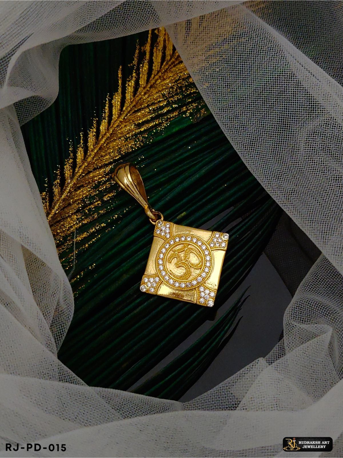 Superior Diamond Om Pendant-02 for Men Rudraksh Art Jewellery