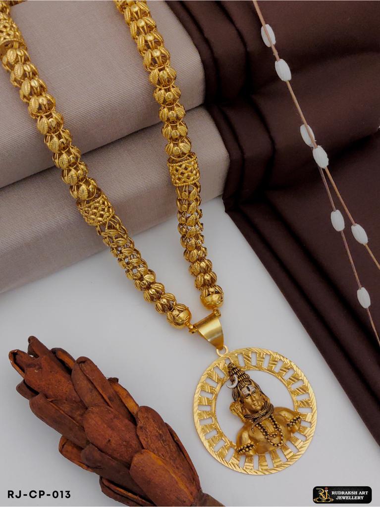 Classical Cape with Round Pipe Chain with Round Mahadev Pendant For Men CP-013