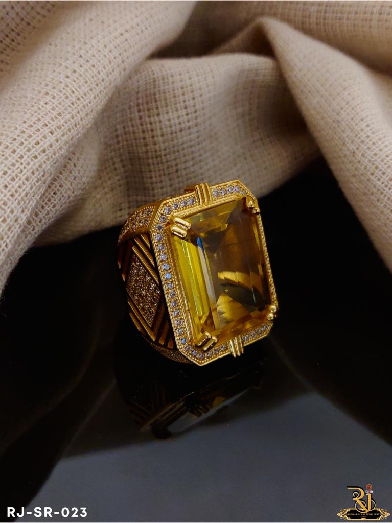 Exclusive Yellow Stone Streamlined Design Superior Quality Diamond Ring SR-023