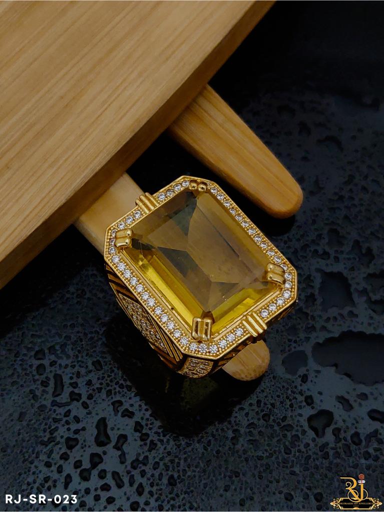 Exclusive Yellow Stone Streamlined Design Superior Quality Diamond Ring SR-023