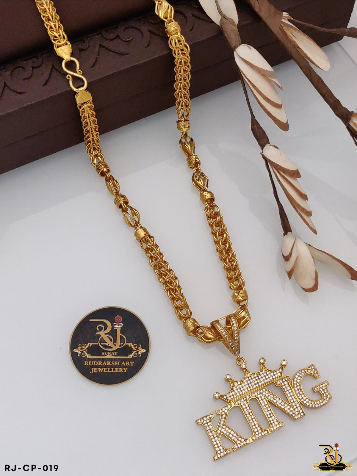 Classical Bahubali Indo Chain with King Diamond Pendant For Men CP-019