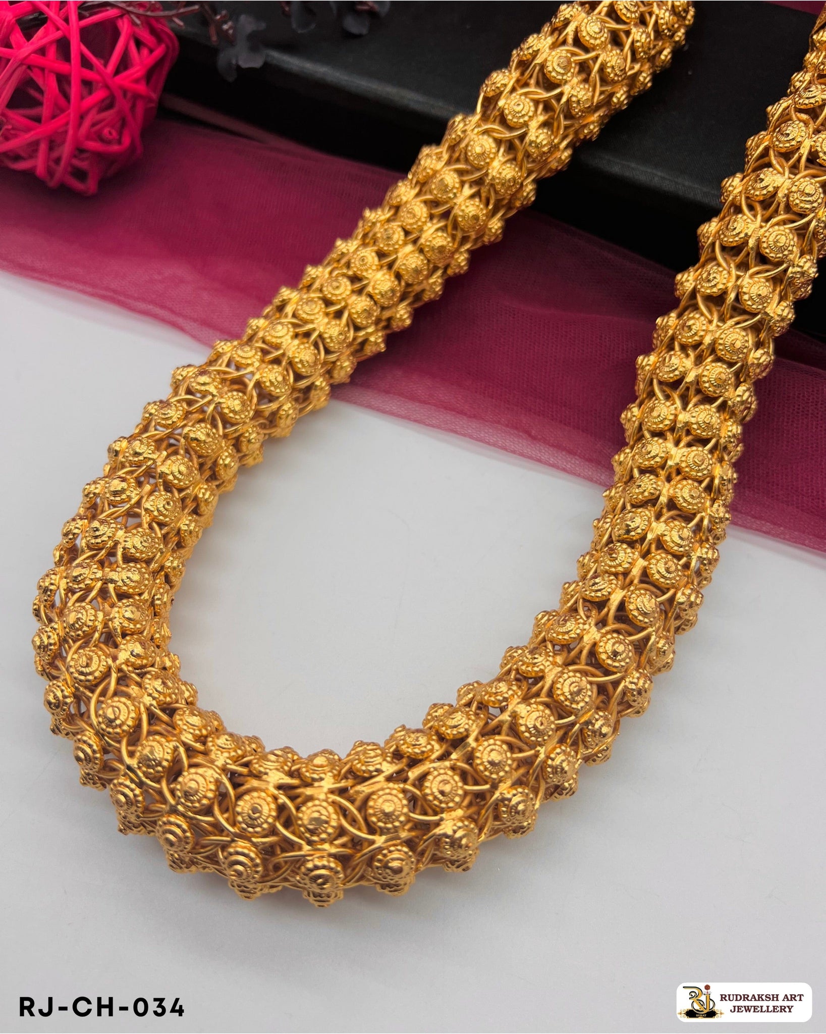 Flower Cape Ajghar Chain for Men Rudraksh Art Jewellery