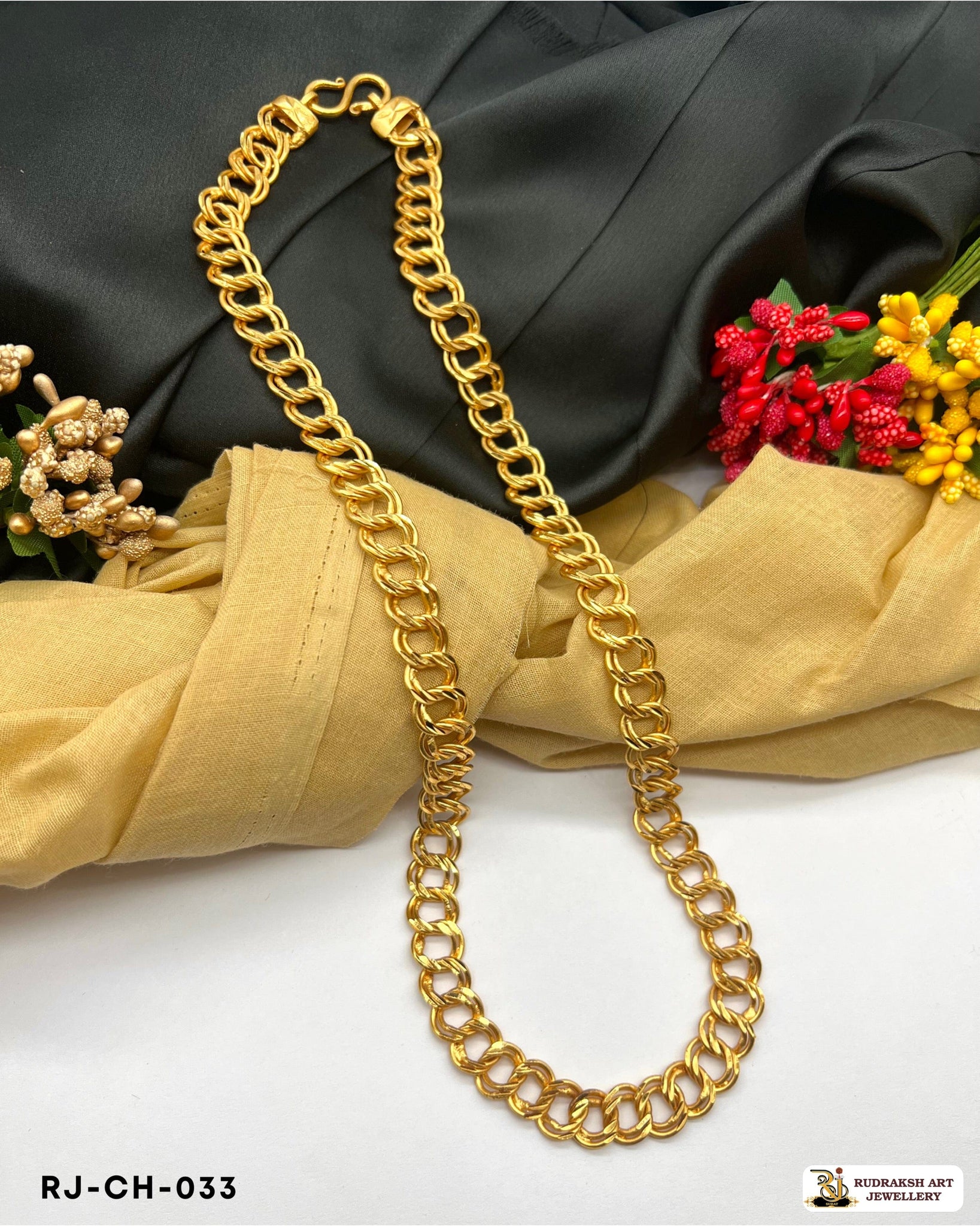 Classical Round Kadi Chain for Men Rudraksh Art Jewellery